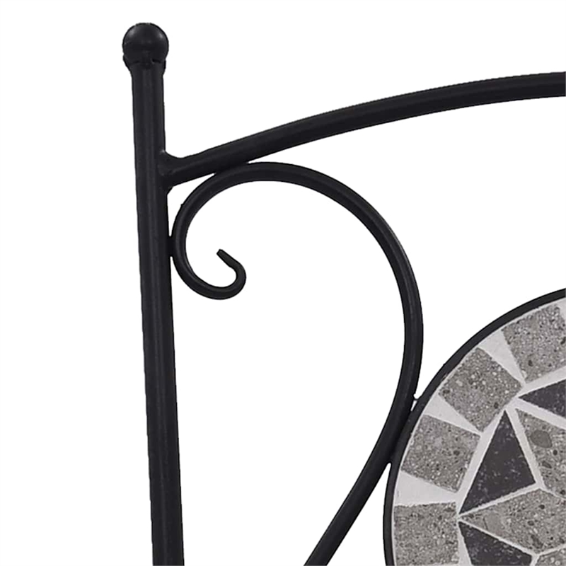 vidaXL Powder-Coated Steel Garden Chair in Gray (Set of 2)
