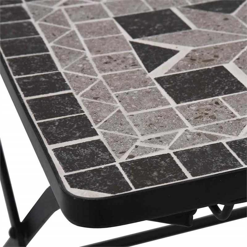 vidaXL Powder-Coated Steel Garden Chair in Gray (Set of 2)