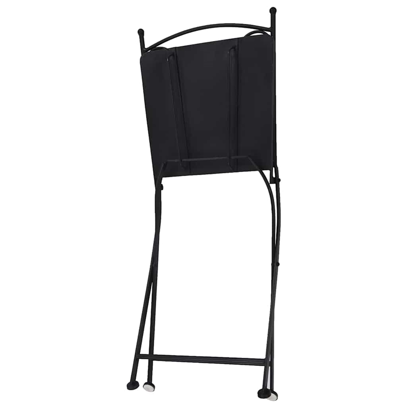 vidaXL Powder-Coated Steel Garden Chair in Gray (Set of 2)