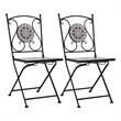 vidaXL Powder-Coated Steel Garden Chair in Gray (Set of 2)