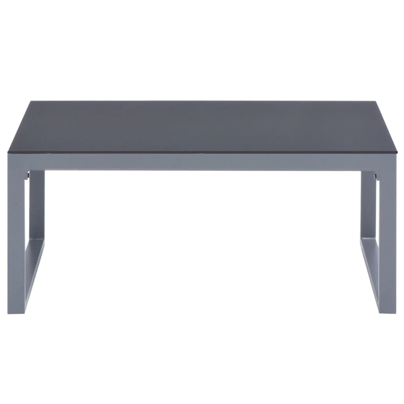 vidaXL Powder-Coated Aluminum and Glass Medium Coffee Table in Silver
