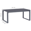 vidaXL Powder-Coated Aluminum and Glass Medium Coffee Table in Silver