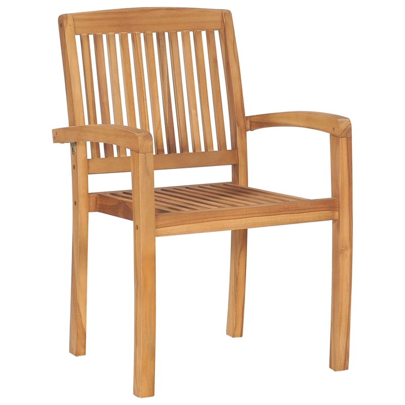 vidaXL Stacking Dining Chair in Brown(Set of 2)