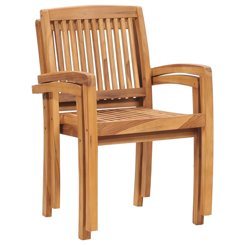 vidaXL Stacking Dining Chair in Brown(Set of 2)