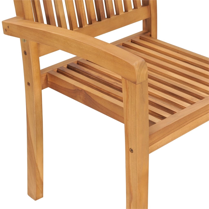 vidaXL Stacking Dining Chair in Brown(Set of 2)