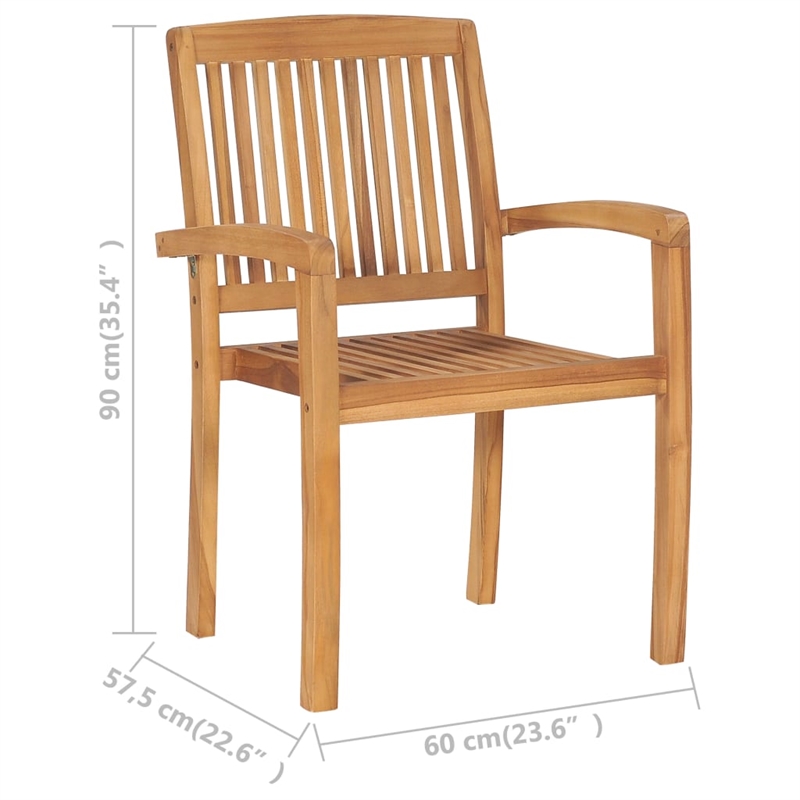 vidaXL Stacking Dining Chair in Brown(Set of 2)