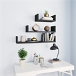 vidaXL Engineered Wood Shelf in Gray (Set of 3)