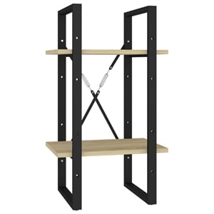 vidaXL Engineered Wood Compact Book Cabinet in Sonoma Oak/Black