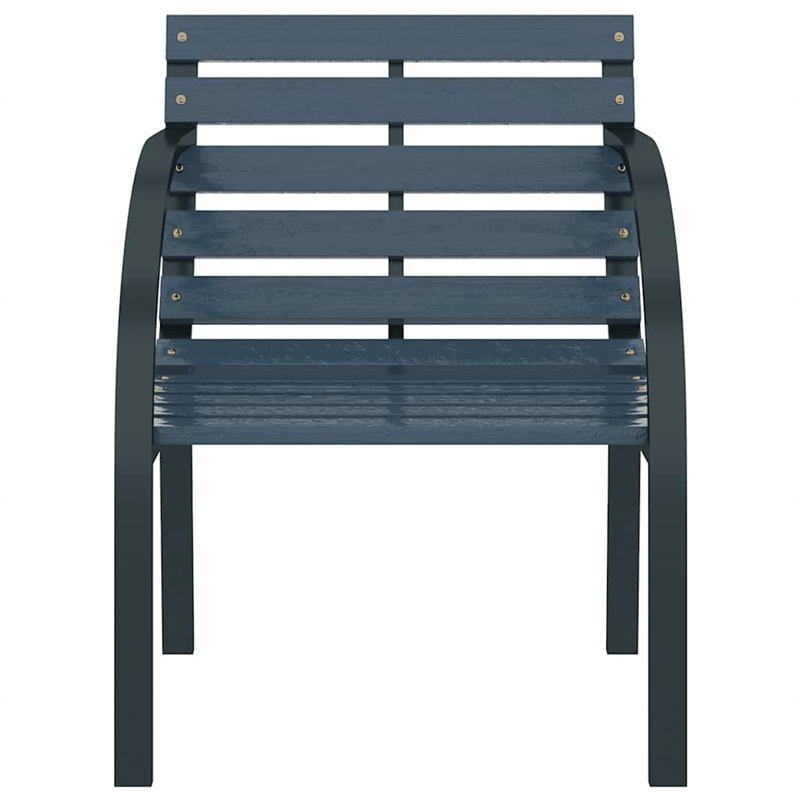 vidaXL Wood and Steel Medium Durable Garden Chair in Gray (Set of 2)