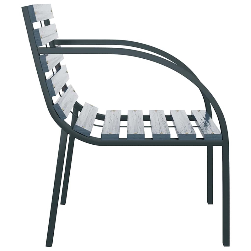 vidaXL Wood and Steel Medium Durable Garden Chair in Gray (Set of 2)