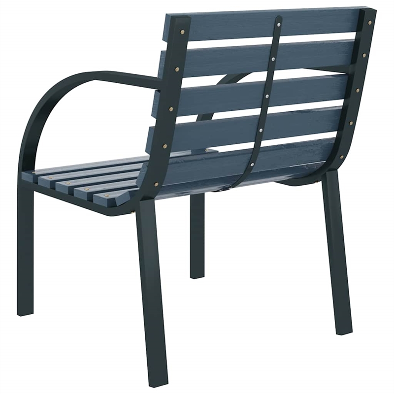 vidaXL Wood and Steel Medium Durable Garden Chair in Gray (Set of 2)