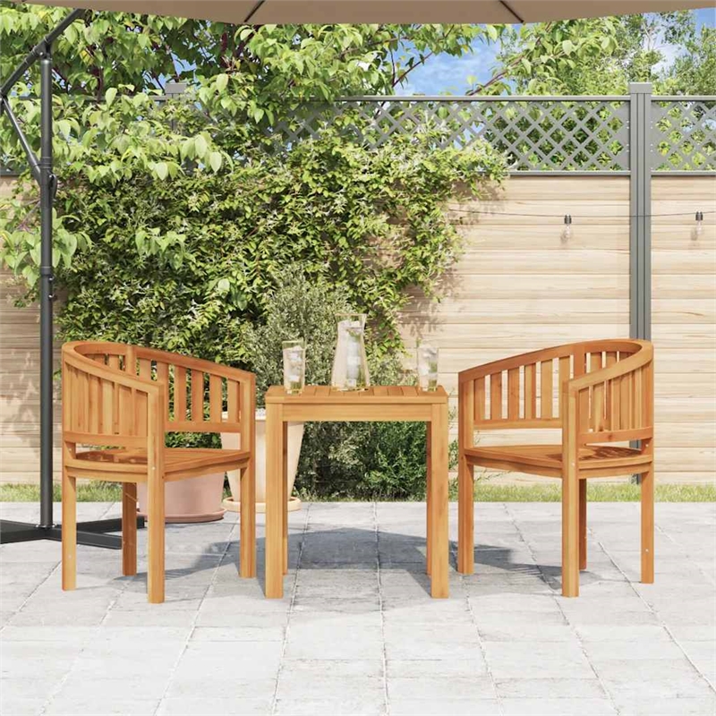 vidaXL Solid Teak Wood Medium Durable Garden Chair in Natural Teak