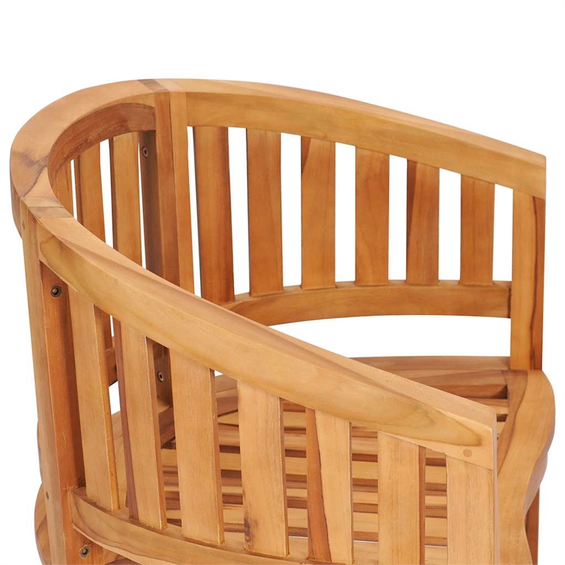 vidaXL Teak Wood Standard Garden Chair in Natural Teak (Set of 2)
