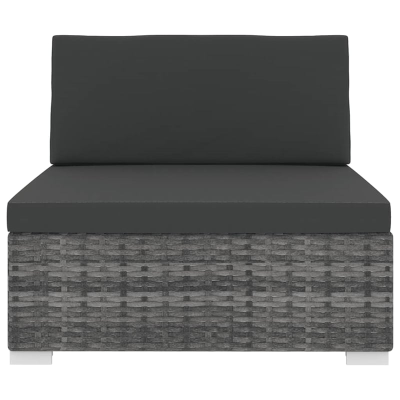 vidaXL PE Rattan Medium Middle Seat in Gray