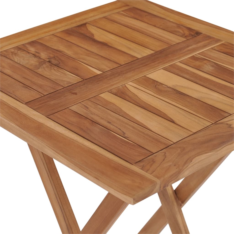 vidaXL Small Teak Wood Garden Table in Natural