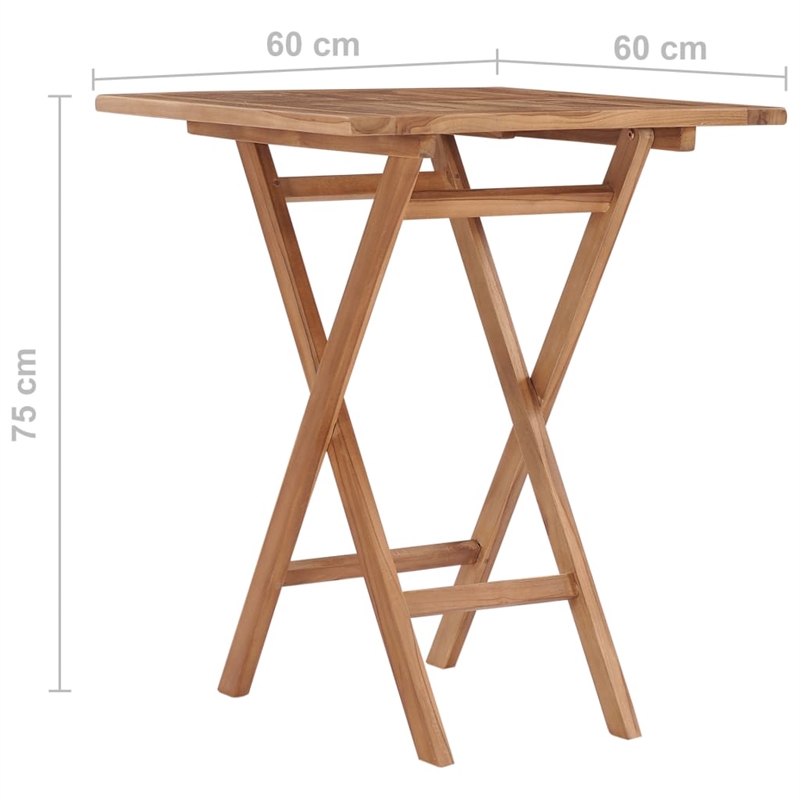 vidaXL Small Teak Wood Garden Table in Natural