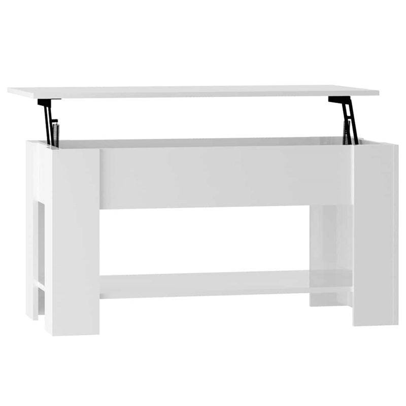 vidaXL Engineered wood Medium Coffee Table in High Gloss White