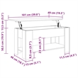 vidaXL Engineered wood Medium Coffee Table in High Gloss White