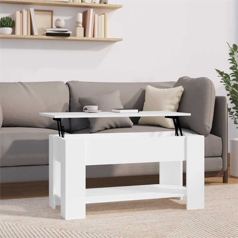 vidaXL Engineered wood Medium Coffee Table in High Gloss White