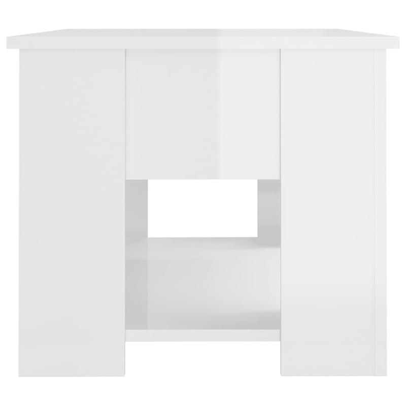 vidaXL Engineered wood Medium Convertible Coffee Table in High Gloss White