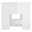 vidaXL Engineered wood Medium Convertible Coffee Table in High Gloss White