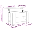 vidaXL Engineered wood Medium Convertible Coffee Table in High Gloss White