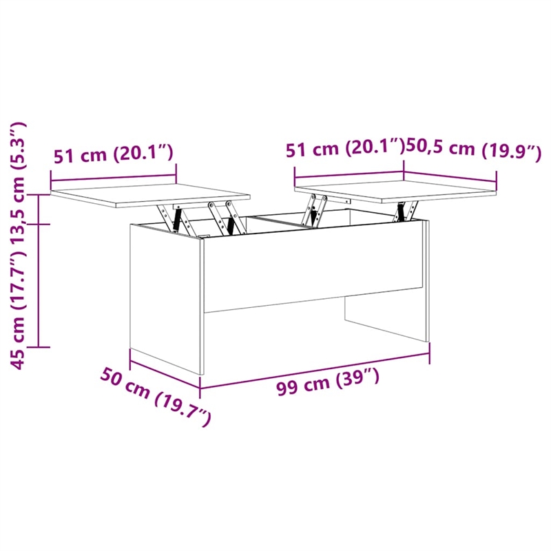 vidaXL Engineered wood Medium Coffee Table in High Gloss White