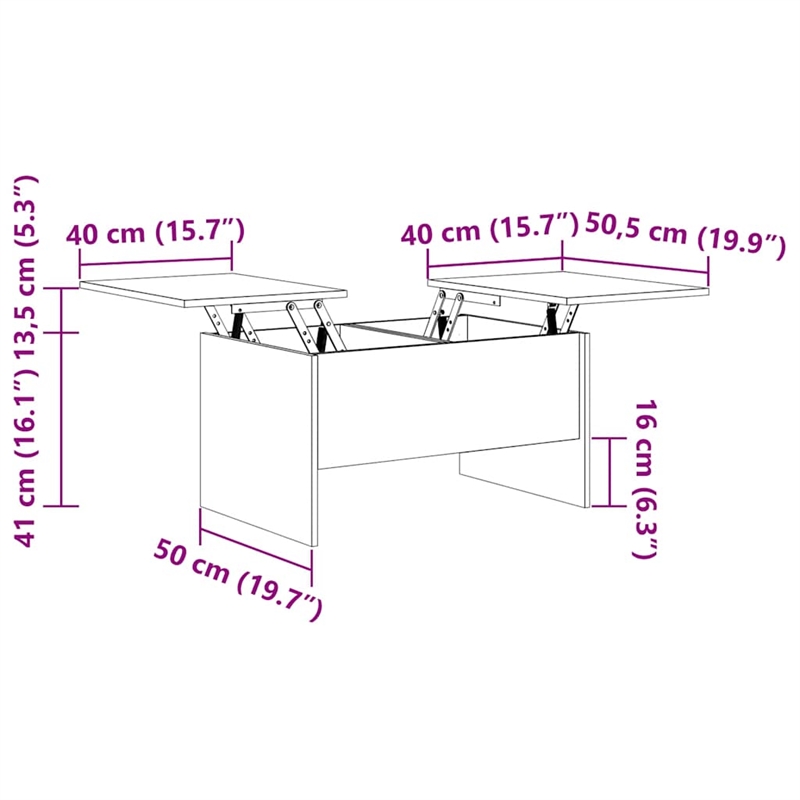 vidaXL Sonoma Engineered Wood Medium Coffee Table in Gray