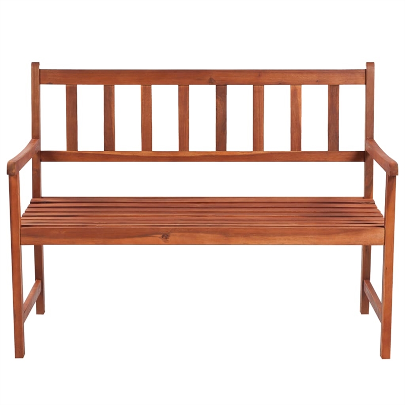 vidaXL Solid Acacia Wood Garden Bench in Brown/Cream Fabric