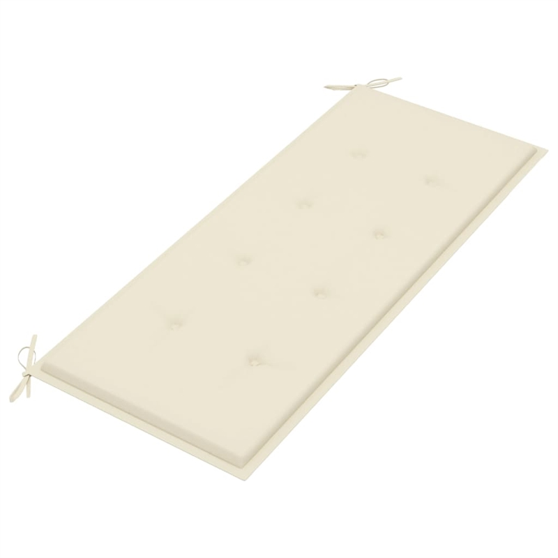 vidaXL Solid Acacia Wood Garden Bench in Brown/Cream Fabric