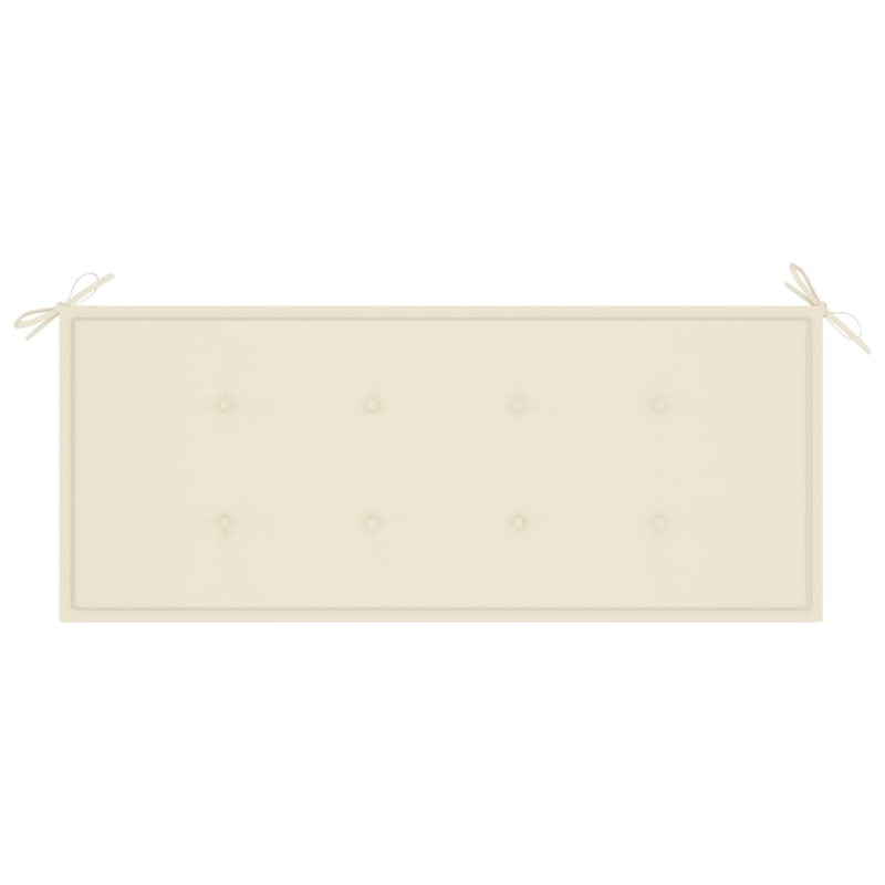 vidaXL Solid Acacia Wood Garden Bench in Brown/Cream Fabric