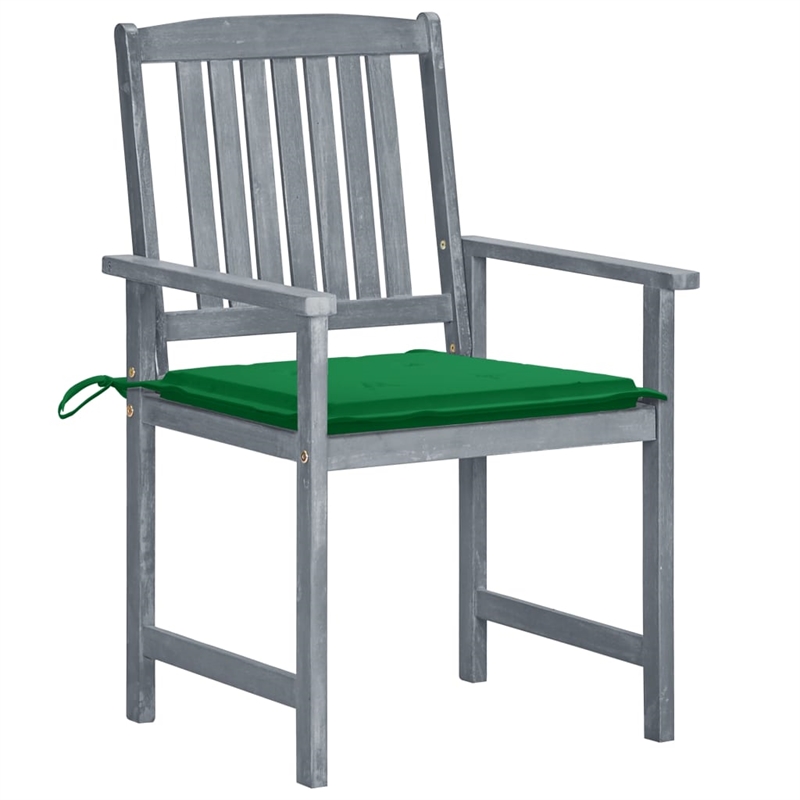 vidaXL Solid Acacia Wood Patio Chair in Gray (Set of 6)