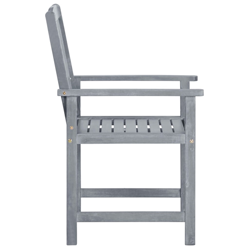 vidaXL Solid Acacia Wood Patio Chair in Gray (Set of 6)