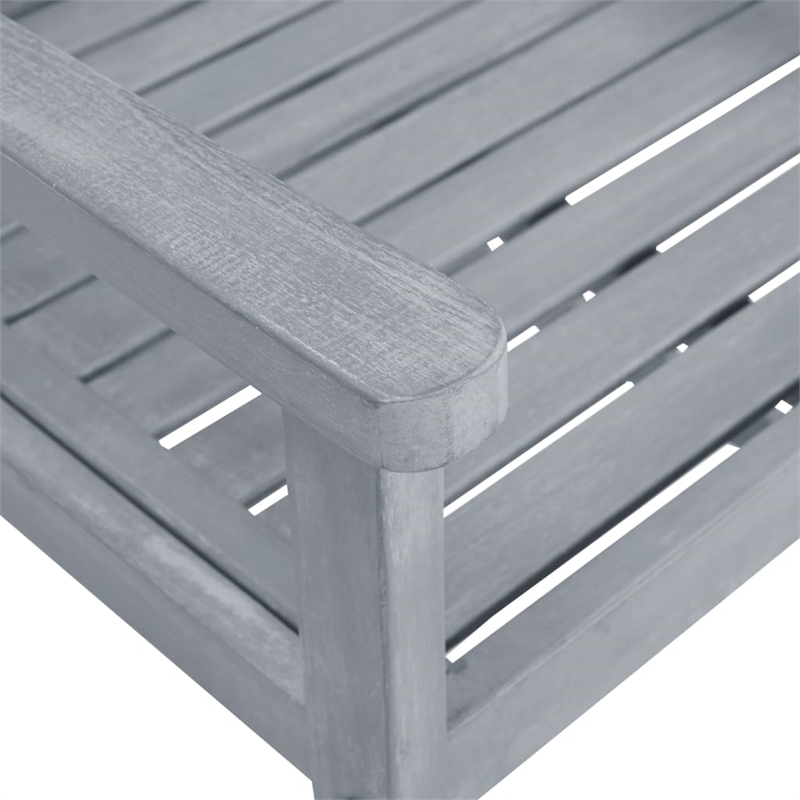 vidaXL Solid Acacia Wood Patio Chair in Gray (Set of 6)
