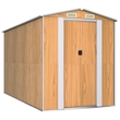 vidaXL Galvanized Steel Large Garden Shed in Light Brown
