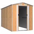 vidaXL Galvanized Steel Large Garden Shed in Light Brown