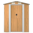 vidaXL Galvanized Steel Large Garden Shed in Light Brown