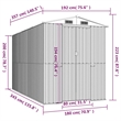vidaXL Galvanized Steel Large Garden Shed in Light Brown