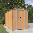 vidaXL Galvanized Steel Large Garden Shed in Light Brown