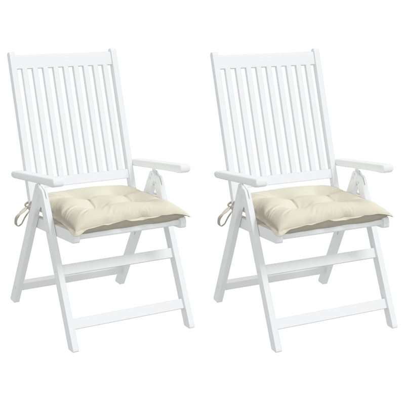 vidaXL Chair Cushion in Cream White (Set of 2)