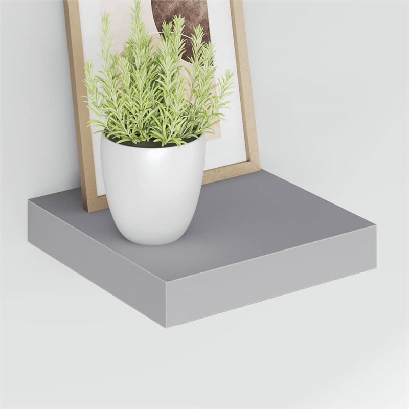 vidaXL MDF and Metal Wall Shelf in Grey Honeycomb