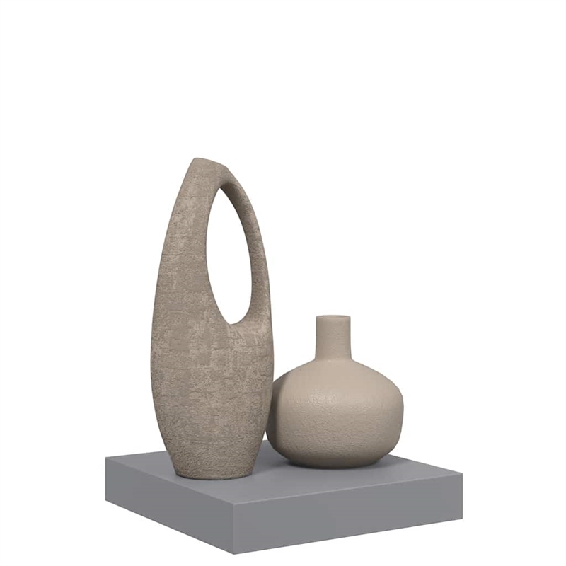 vidaXL MDF and Metal Wall Shelf in Grey Honeycomb