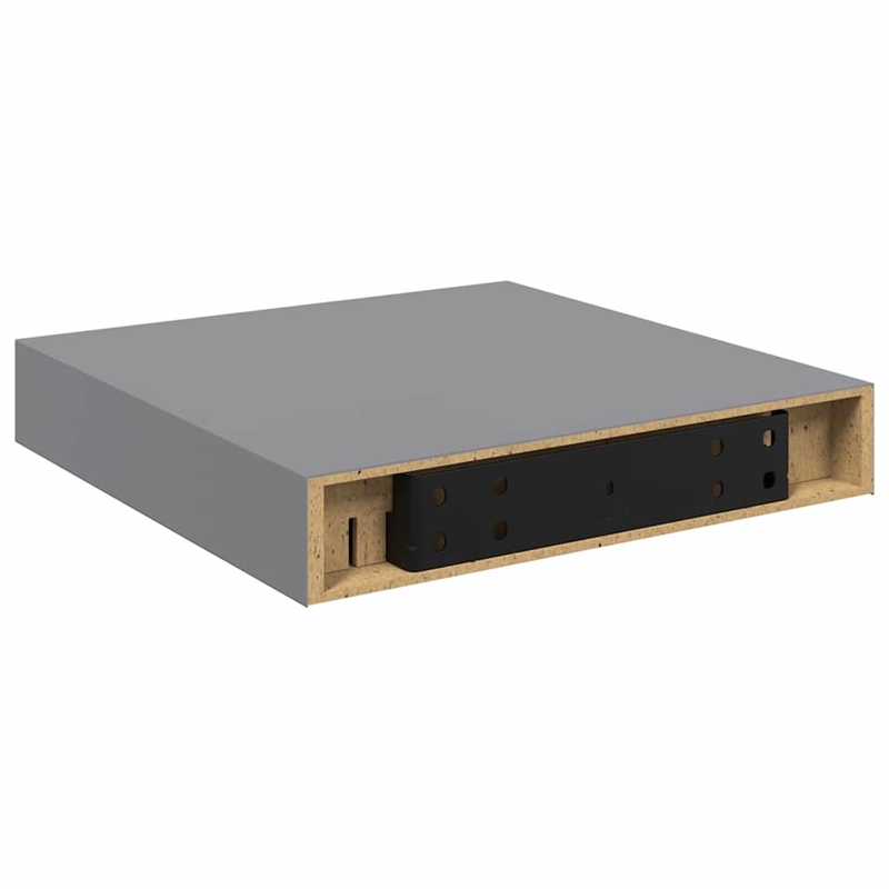 vidaXL MDF and Metal Wall Shelf in Grey Honeycomb