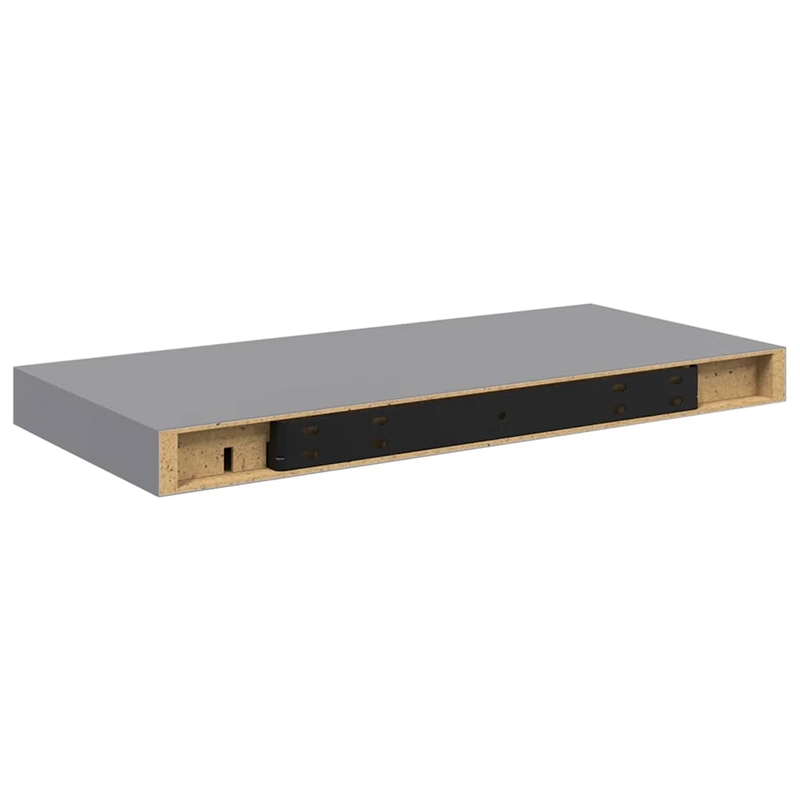 vidaXL MDF and Metal Wall Shelf in Grey Honeycomb (Set of 2)