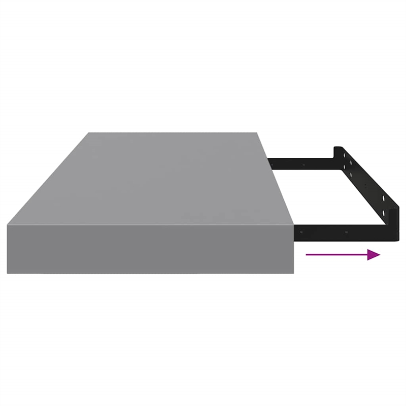vidaXL MDF and Metal Wall Shelf in Grey Honeycomb