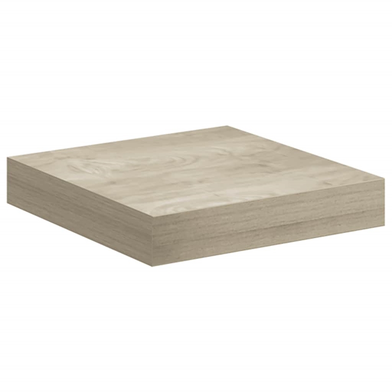 vidaXL MDF and Metal Wall Shelf in Oak Honeycomb (Set of 2)