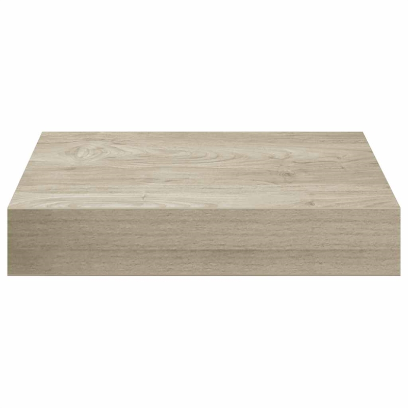 vidaXL MDF and Metal Wall Shelf in Oak Honeycomb (Set of 2)