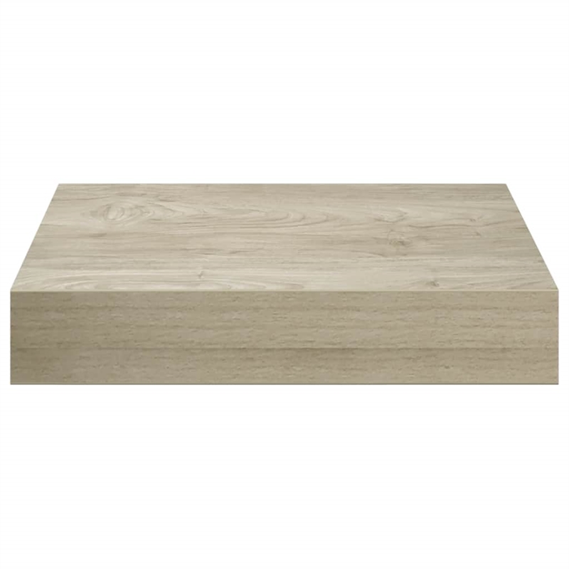 vidaXL MDF and Metal Wall Shelf in Oak Honeycomb (Set of 2)