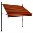 vidaXL Retractable Awning in Orange/Brown