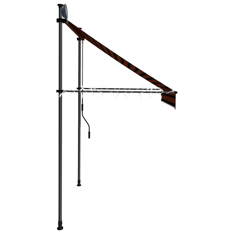 vidaXL Retractable Awning in Orange/Brown